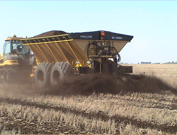 Manure Spreader Grain Cart Combo Working